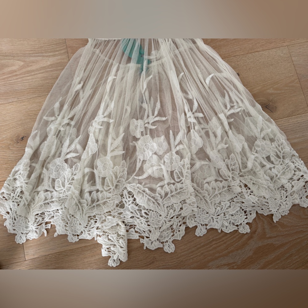 Antica Sartoria White Lace/beaded Halter top/dress/ coverup - Picture 3 of 5